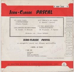 [Pochette de Un jour, vous comprendrez (Jean-Claude PASCAL) - verso]