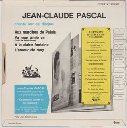 [Pochette de Aux marches du palais (Jean-Claude PASCAL) - verso]