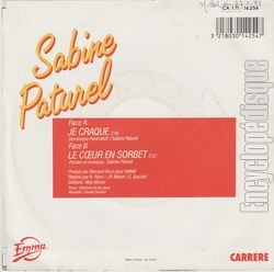 [Pochette de Je craque (Sabine PATUREL) - verso]