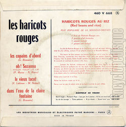 [Pochette de Les copains d’abord (Les HARICOTS ROUGES) - verso]