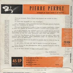 [Pochette de a va bien, a va mal (Pierre PERRET) - verso]