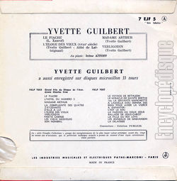 [Pochette de Le fiacre (Yvette GUILBERT) - verso]