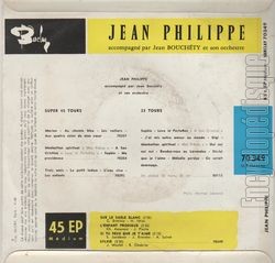 [Pochette de Sur le sable blanc (Jean PHILIPPE) - verso]