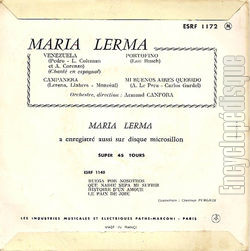 [Pochette de Venezuela (Maria LERMA) - verso]