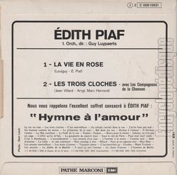 [Pochette de La vie en rose / Les trois cloches - 1 (dith PIAF) - verso]