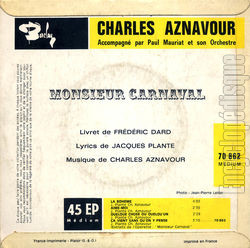 [Pochette de La bohme (Charles AZNAVOUR) - verso]