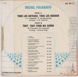 [Pochette de Tous les bateaux, tous les oiseaux (Michel POLNAREFF) - verso]