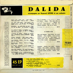 [Pochette de Les marrons chauds (DALIDA) - verso]