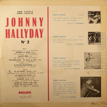 [Pochette de N 2 - mono - (Johnny HALLYDAY) - verso]