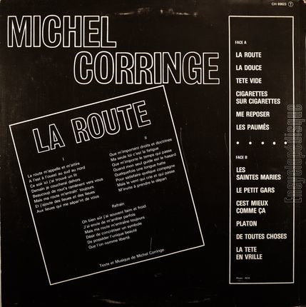 [Pochette de La route (Michel CORRINGE) - verso]