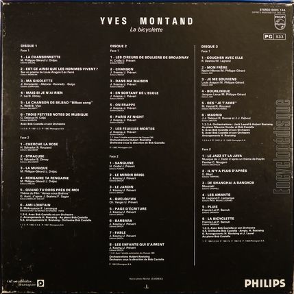 [Pochette de La bicyclette - coffret 3 disques - (Yves MONTAND) - verso]