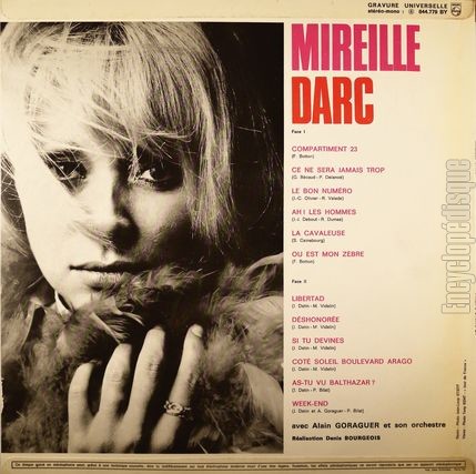 [Pochette de Compartiment 23 (Mireille DARC) - verso]