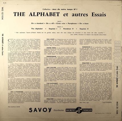 [Pochette de The Alphabet et autres essais (Andr HODEIR) - verso]