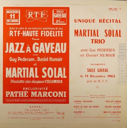 [Pochette de Concert  Gaveau vol. 2 (MARTIAL SOLAL TRIO) - verso]