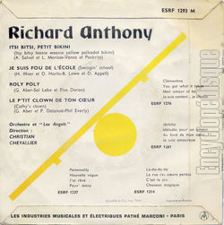 [Pochette de Roly-poly (Richard ANTHONY) - verso]