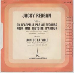 [Pochette de On n’appelle pas au secours pour une histoire d’amour (Jacky REGGAN) - verso]