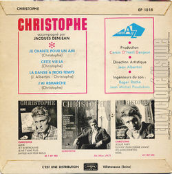 [Pochette de Je chante pour un ami (CHRISTOPHE) - verso]