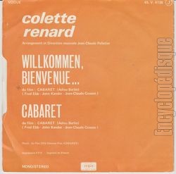 [Pochette de Cabaret (Colette RENARD) - verso]