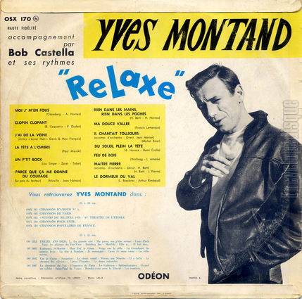 [Pochette de Relaxe (Yves MONTAND) - verso]