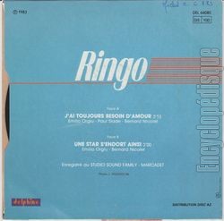 [Pochette de J’ai toujours besoin d’amour (RINGO) - verso]