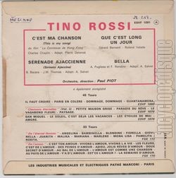 [Pochette de C’est ma chanson (Tino ROSSI) - verso]