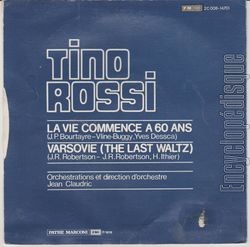 [Pochette de La vie commence  60 ans (Tino ROSSI) - verso]