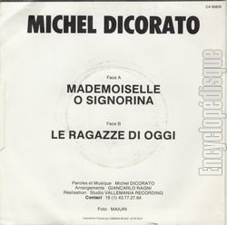 [Pochette de Mademoiselle O signorina (Michele DICORATO) - verso]