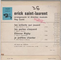 [Pochette de Les enfants qui jouent (rick SAINT LAURENT) - verso]