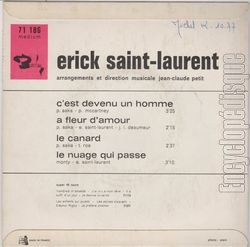 [Pochette de C’est devenu un homme (rick SAINT LAURENT) - verso]