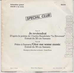 [Pochette de Spcial club (SAINT-PREUX) - verso]