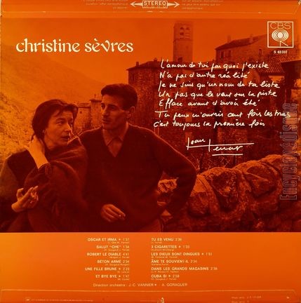 [Pochette de Oscar et Irma, Salut Che, Tu es venu… (Christine SVRES) - verso]