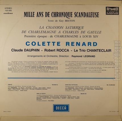 [Pochette de Mille ans de chronique scandaleuse (COMPILATION) - verso]