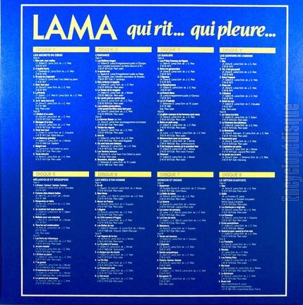 [Pochette de LAMA qui rit… qui pleure… [coffret 8 33 tours] (Serge LAMA) - verso]