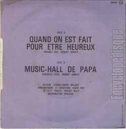 [Pochette de Quand on est fait pour tre heureux (Robert DONAT) - verso]