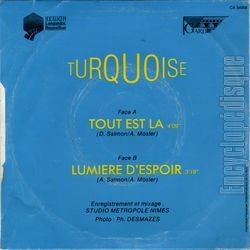 [Pochette de Tout est l (TURQUOISE) - verso]