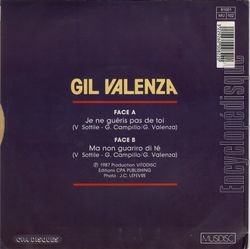 [Pochette de Je ne guris pas de toi (Gil VALENZA) - verso]