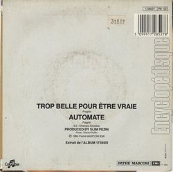 [Pochette de Trop belle pour tre vraie (FRAGILE) - verso]