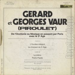 [Pochette de De l’Occitanie au Mexique en passant par Paris avec le 3 age (Grard et Georges VAUR) - verso]