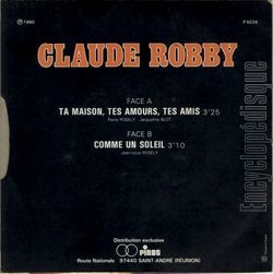 [Pochette de Ta maison, tes amours, tes amis (Claude ROBBY) - verso]