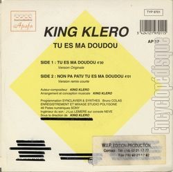 [Pochette de Tu es ma doudou (KING KLERO) - verso]