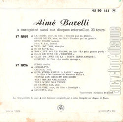 [Pochette de Blues concerto (Aim BARELLI) - verso]