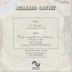 [Pochette de L’amiti (Bernard SAUVAT) - verso]