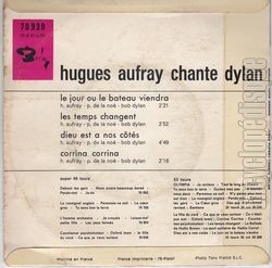 [Pochette de Le jour o le bateau viendra (Hugues AUFRAY) - verso]