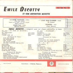 [Pochette de La rose tatoue (mile DECOTTY) - verso]