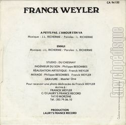 [Pochette de  petits pas, l’amour s’en va (Franck WEYLER) - verso]