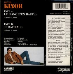 [Pochette de Le piano d’en haut (David KINOR) - verso]