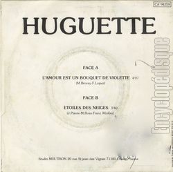 [Pochette de L’amour est un bouquet de violettes (HUGUETTE) - verso]