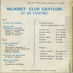 [Pochette de Marche des majorettes grayloises (MAJORET’ CLUB GRAYLOIS) - verso]