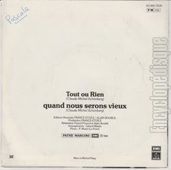 [Pochette de Tout ou rien (Claude-Michel SCHNBERG) - verso]