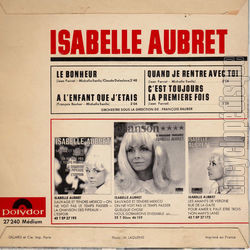 [Pochette de Le bonheur (Isabelle AUBRET) - verso]